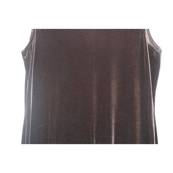 Coldwater Creek Vtg. Brown Velvet Sleeveless Maxi Dress-Medium/Petite-Whimsigoth - Picture 3 of 10